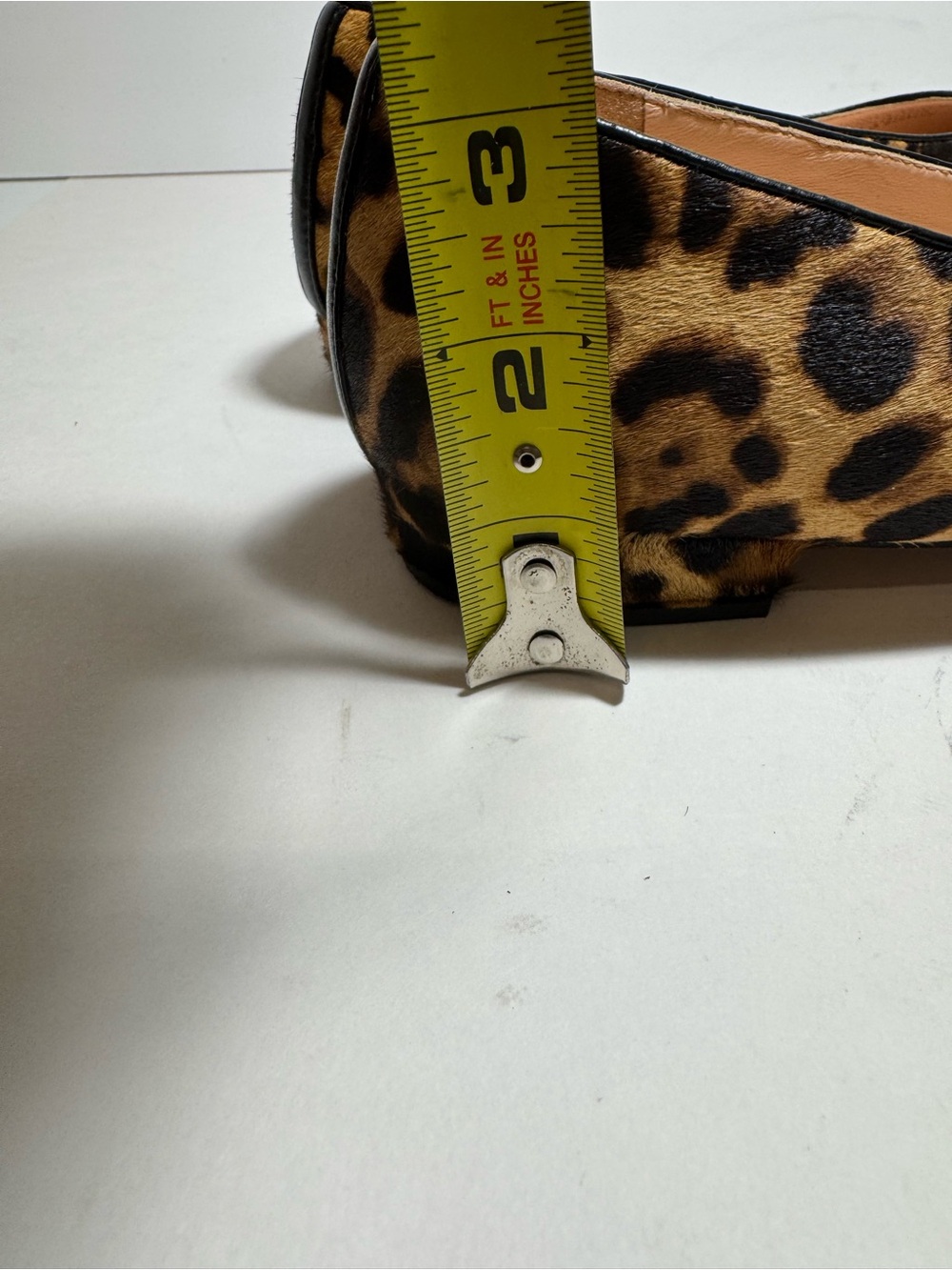 J. Crew Leopard Print Flats Pointed Toe Calf Hair Black/Tan Size 10 - Picture 11 of 14